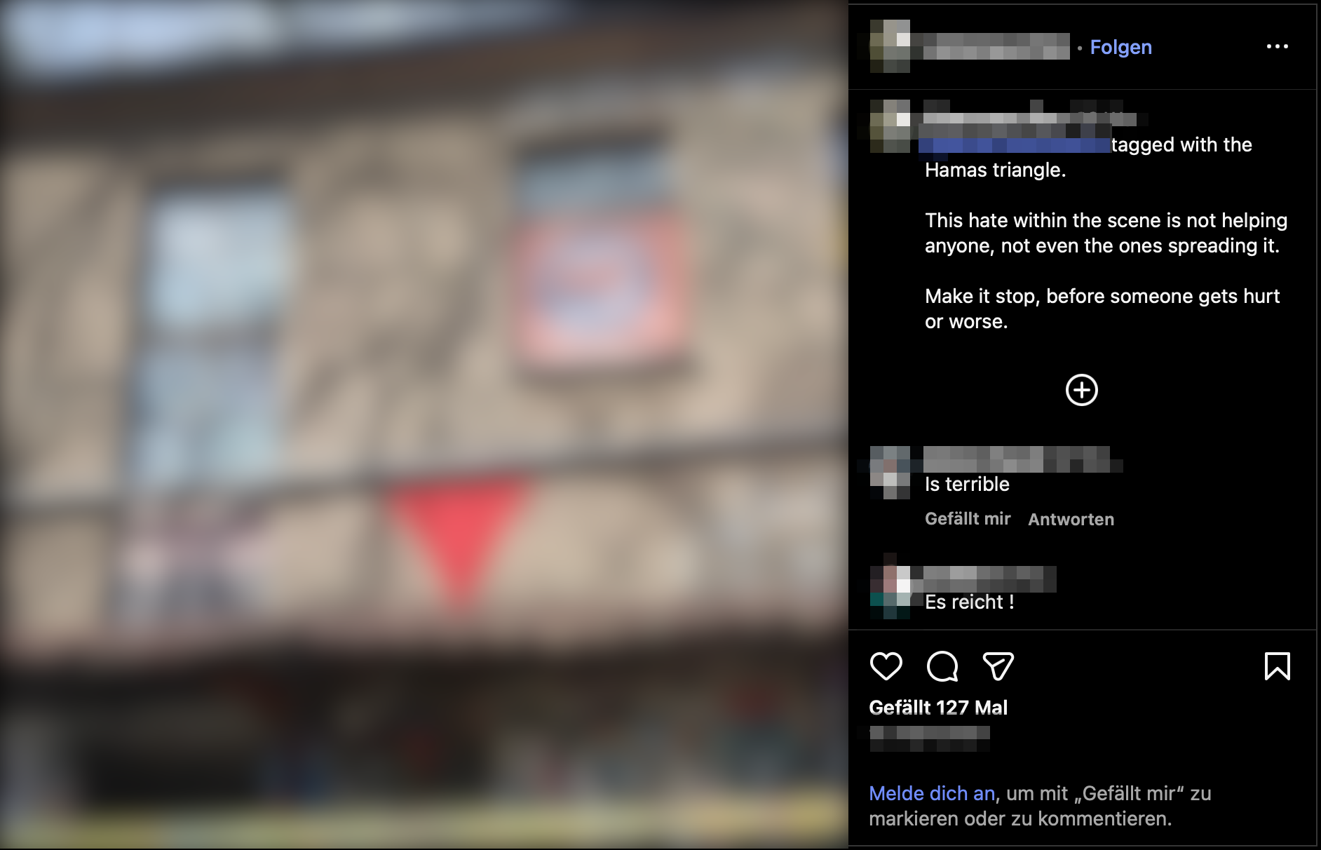 Screenshot Kritik an Polarisierung innerhalb der Szene