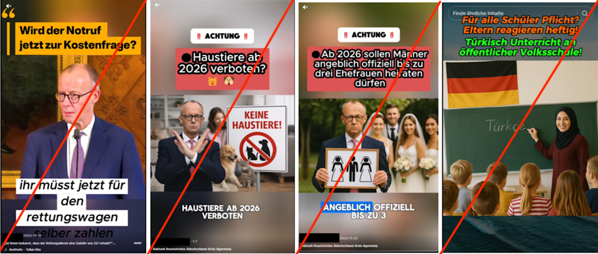 Abbildung 1. Beispiele der Falschbehauptungen.