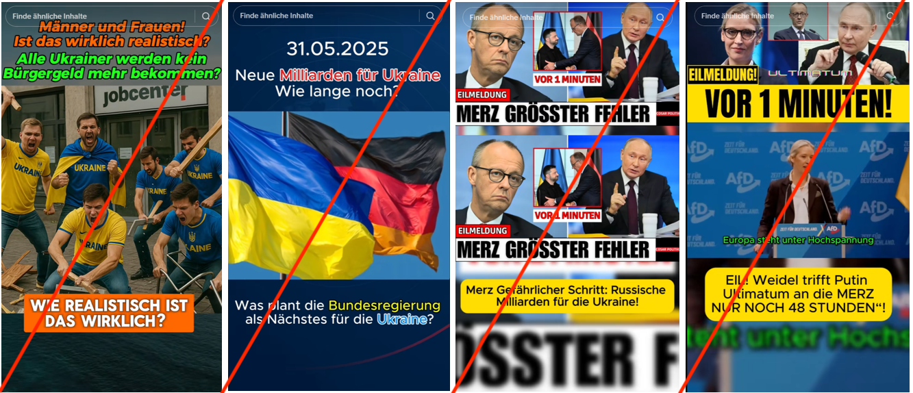 Abbildung 4. Beispiele der pro-russischen Inhalte. 