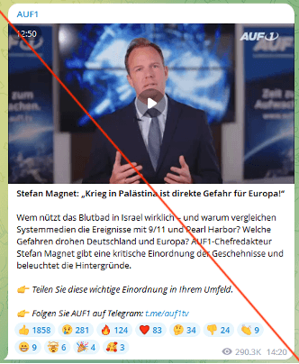 Abbildung 2 – Stefan Magnets verschwörungsideologischer und antisemitischer Einordnung des Terrorangriffs auf Israel