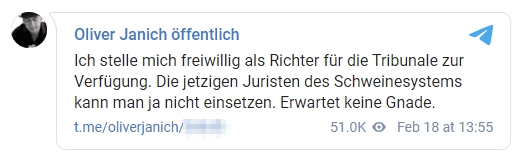 telegram Janich Tribunale
