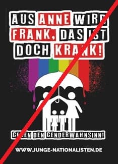 Abbildung 5: Queerfeindlicher und antisemitischer Beitrag der Jungen Nationalisten auf Telegram