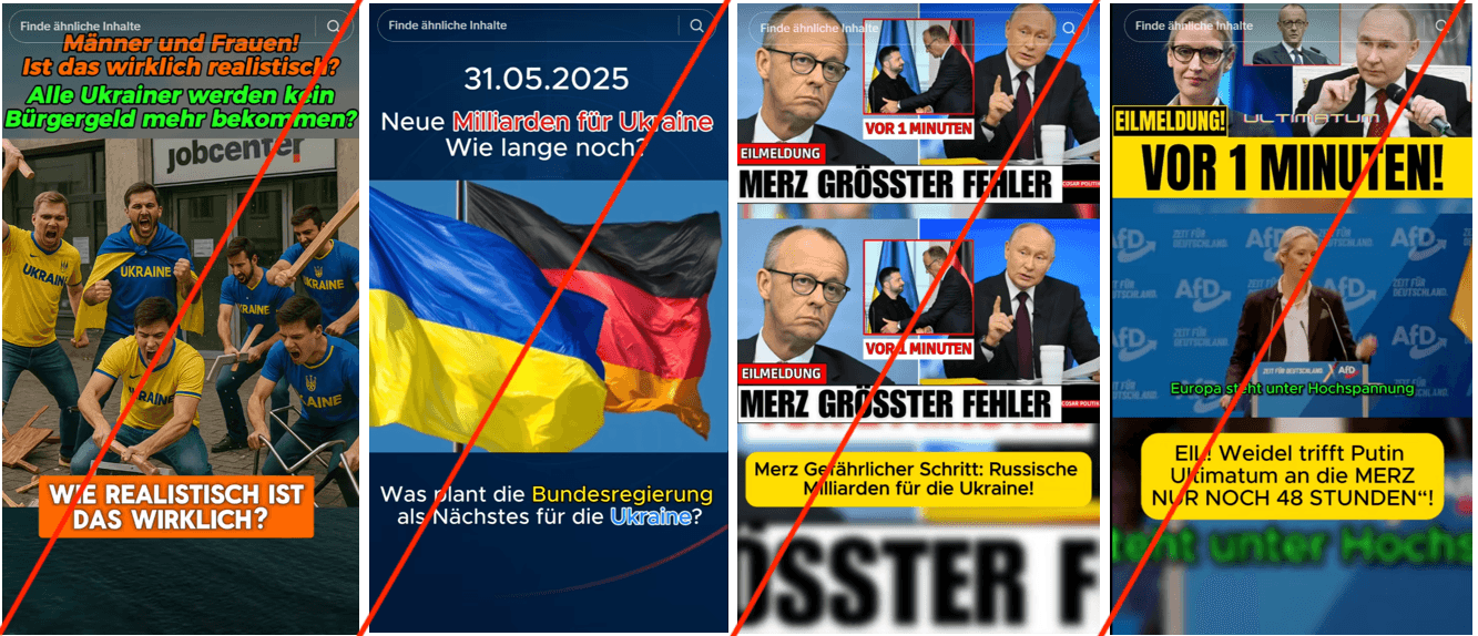 Abbildung 4. Beispiele der pro-russischen Inhalte.