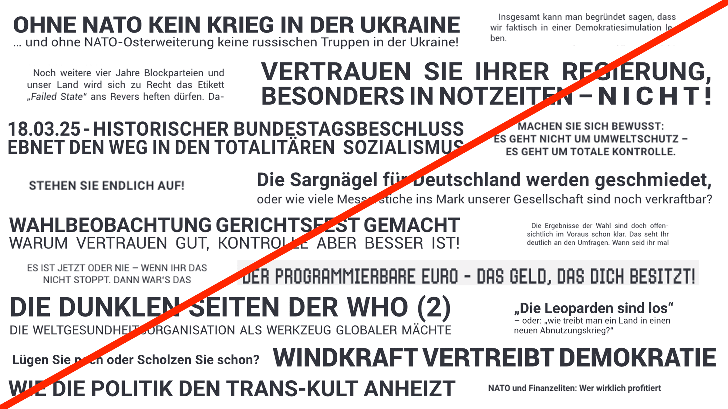 Abbildung 5: Collage aus Überschriften und Textausschnitten aus verschiedenen Ausgaben der selbsternannten "Bürgerzeitung" Klartext.