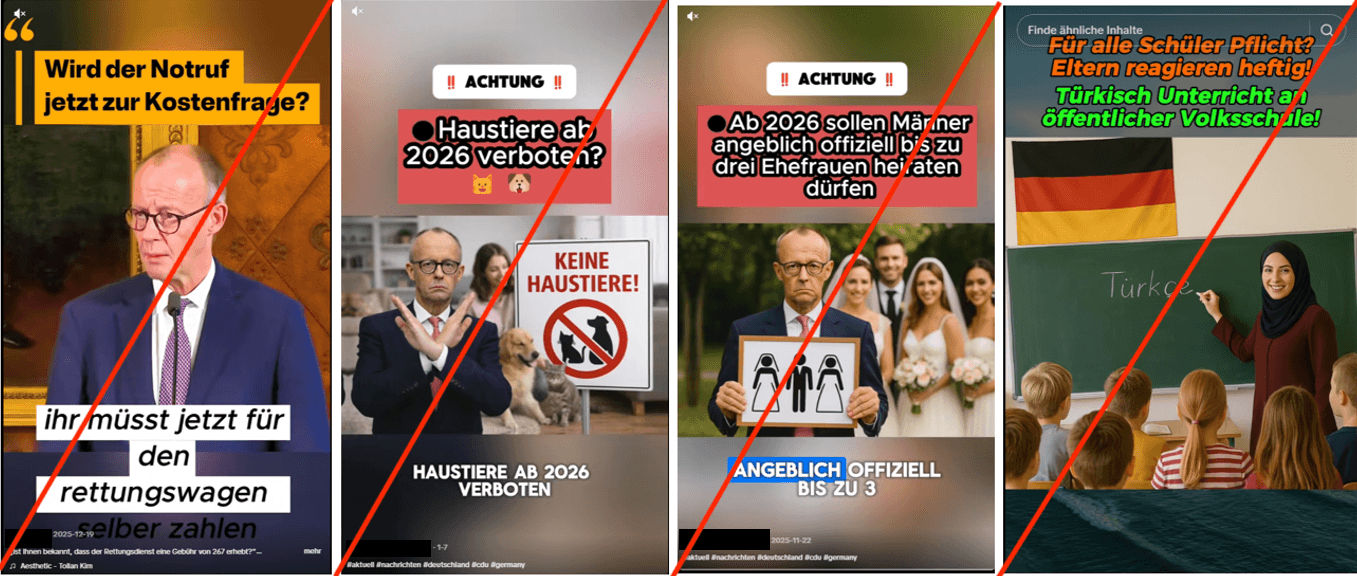Abbildung 1. Beispiele der Falschbehauptungen.